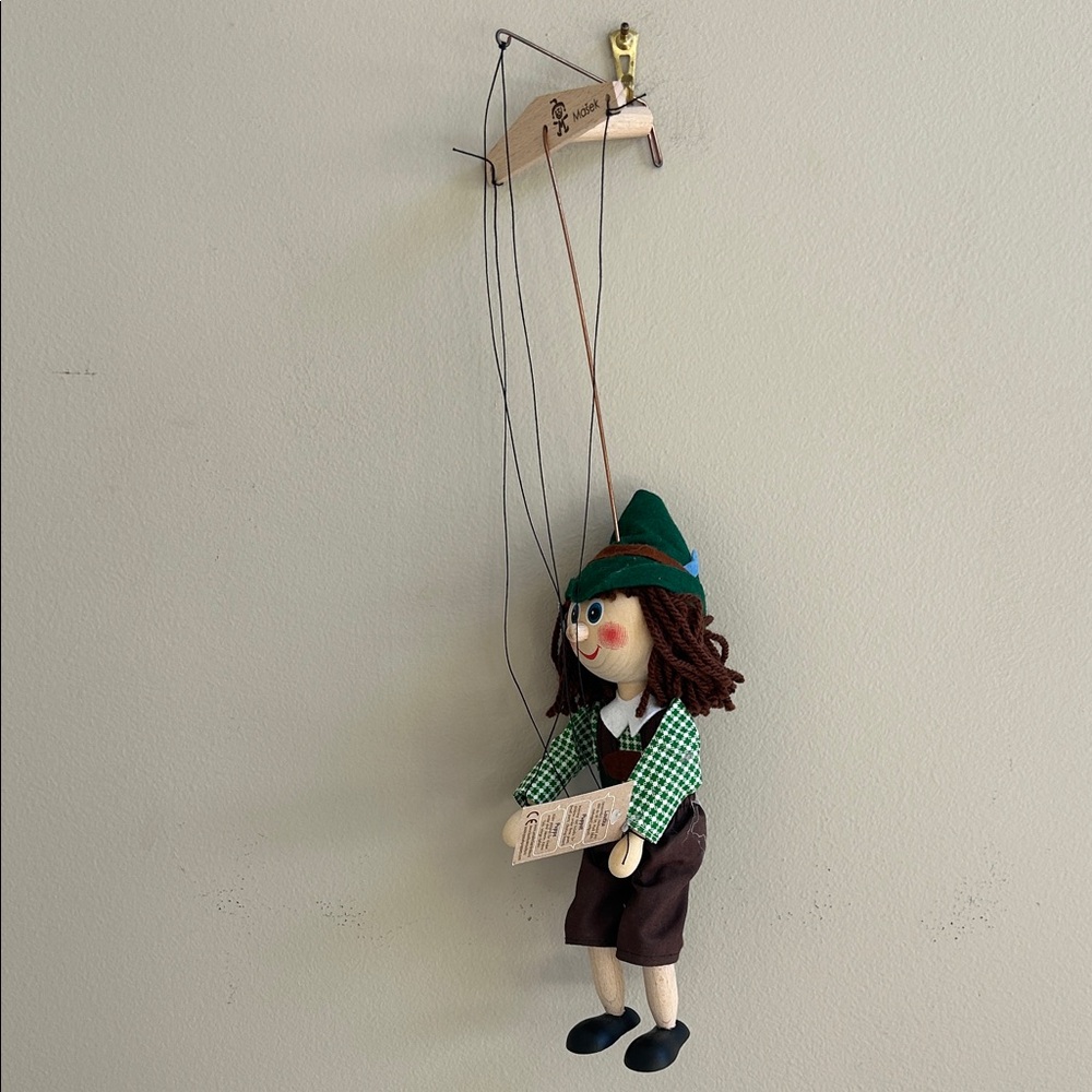 Masek Small Wooden Marionette Puppet from the Czech Republic NWT